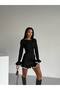 Women Sleeve and Hem Piped Ruffled Mini Dress - 3