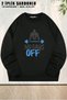 Unisex Bol Kalıp Sporcu - Gym - No Days Off Printed Design Oversized Crew Neck Sweatshirt