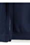 Navy Blue Stand Collar Fenerbahçe Printed Fleece Boy's Vest - 4