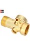 5-way Brass Connector for Water Pump - Connects Pressure Switch & Gauge - 6