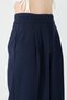 Pants Women's Trousers Front Pleated Wide Leg Pants Stretch Fabric Loose Fit Casual Navy Dark Blue Color - 3