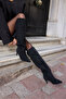 Alto Women's Black Suede Heelled over the Knee Boots - 6