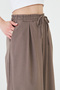 Women's Trousers Elastic Waist Lace-Up Wide Leg Pants Stretch Fabric Wide Leg Casual Brown Striped - 3