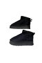 Women's Black Suede with Fur Inside Thick Sole Ankle Short Women's Boots & Booties - 2