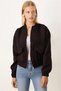 Women's Brown Bomber Cashmere Coat with Pockets and Elasticated Sleeves and Waist Arm-26K001027 - 2