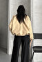 Woven Suede Bomber Jacket - Cream - 6