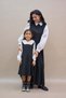 Black Pleated Polyviscose Jile Dress and Girl's Dress Mother-Daughter Combination (Sold as Single) - 7
