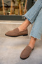 Desna Bitter Brown Suede Flat Sole Women's Shoes - 3