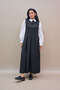 Black Pleated Polyviscose Jile Dress and Girl's Dress Mother-Daughter Combination (Sold as Single) - 3