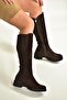 N654226102 Brown Genuine Leather Suede Casual Women's Boots - 2