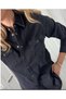 Women's Double Pocketed High-Necked Lycra Slim Fit High-End Jean Shirt with Stone Detailing and Closure - 2