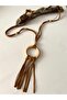Bohemian Authentic Soft Multi-Suede Wooden Ring Taba Color Style Necklace