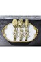 Gold Serving Tongs Set of 3 White Daisy Pasta/Dessert/Food/Display Tongs Titanium - 2