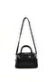 Crinkled Textured Black Shk184 Faux Leather, Single Compartment with Zipper, Strap Hand, Arm and Shoulder Bag - 4