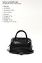 Crinkled Textured Black Shk184 Faux Leather, Single Compartment with Zipper, Strap Hand, Arm and Shoulder Bag - 3