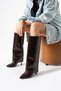 Dora Women's Leather Pointed Toe Heeled Boots