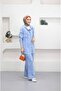 5649 - Stylish, Comfortable, Slim Fabric Women's Denim Pants and Shirt Set