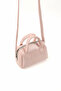 Crinkled Textured Pink Shk184 Faux Leather, Single Compartment with Zipper, Strap Hand, Arm and Shoulder Bag - 6