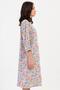 Women's Plus Size Capri Sleeve V-Neck Zippered Gray Melange Color Floral Pattern Home Dress C0T9N1804 - 2