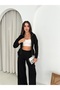 Modest Modal Tracksuit Set with Belt and Zipper, Stylish Casual Suit / Modest Modal Tracksuit Set - 6