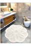 Cotton Tufted Water Absorbent Bath Mat, Bathroom Rug Lotus 120X120 cm Cream