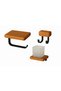 Adnoss Luxury Cypress Paper Holder Black Brass Wood+Cypress Double Towel Rack+Toothbrush Holder