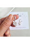 Women's Steel Zircon Stone Heart Earrings White - 3