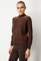 Tulle Detailed Collar Stone Embellished Knit Sweater 60343-26K - 3