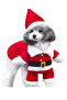 Festive Santa Dog Costume Set – Warm Polyester Jumpsuit for Small Breeds, Sweater Design Pets