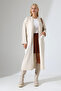 Women's Beige Long Oversized Pocket Comfortable Fit Knitwear Cardigan - 4