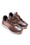 Women's Leather Sneaker Parachute Detailed Brown Lurea - 3