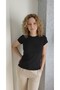 Women's Short Sleeve Circular Neck Black Bady