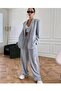 Women's Casual Pants and Jacket Knitted Fabric Double Set - 7