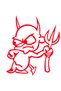 Sticker auto ''Devil'', 18cm, rosu
