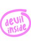 Sticker auto ''Devil inside'', 15x14 cm, roz