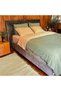 Double Duvet Cover Set 6 Pieces 100% Natural Washed Cotton Green & Honey Foam - 3
