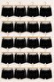 20-Piece Men's Black Boxer Shorts Set, Cotton Stretch Fabric, Waist Printed, Stretchy Comfortable Boxer Shorts