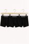 3-Pack Black Men's Boxer Set Cotton Stretch Fabric Flexible Comfortable Boxers with Waistband Writing