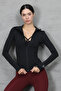 Women's Black Zip-Up Thumb Hole Sports Jacket - 3