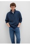 Semi-Zippered Mock Neck Loose Fit Basic Sweatshirt - 2