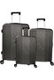 Ramble 3-Piece ABS Hard Luggage Set - Grey + 1-Year