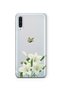 Samsung Galaxy A70 Compatible White Lily Pattern Transparent Phone Case
