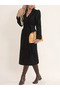 Women's Black Cashmere Wool Long Coat with Belt, Lined Inside, Pocket Detail, Cashmere Coat (Exact Fit) New Season - 2