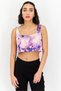 Women Square Neck Sleeveless Tie Dye Tank Top, Purple Combo