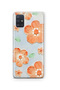 Samsung Galaxy A51 Compatible Orange Flower Oil Painting Pattern Transparent Phone Case