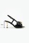Women's Bow Detailed Heeled Sandals Varen - Black - 6