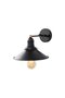Conical Metal Plated Single Sconce with Tufts Black, Industrial Decorative Wall Lamp Conical-12195 - 5
