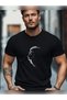 Unisex Oversized Aslan1 Printed Cotton Crew Neck Short Sleeve Black T-Shirt