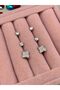 Steel Silver Color Combination Stone Earrings - 5