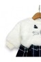 Baby Girl Cat Embroidered Plaid Pattern Plush Dress 6-9-12-18 Months - 5